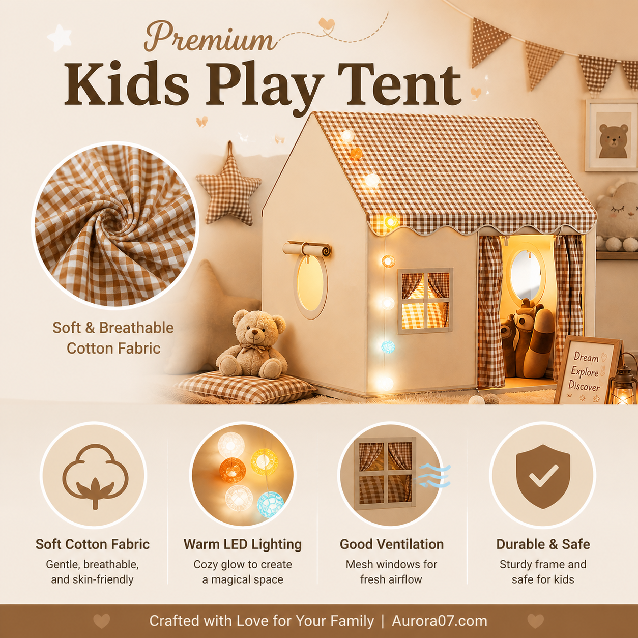 📢📢50% OFF !! ⏰Children's Play Tent Castle