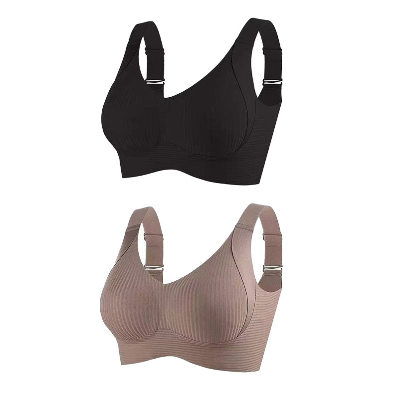 🎁HOT SALE!💕Subtle Striped Seamless Bra with W-Support – Comfort & Style!