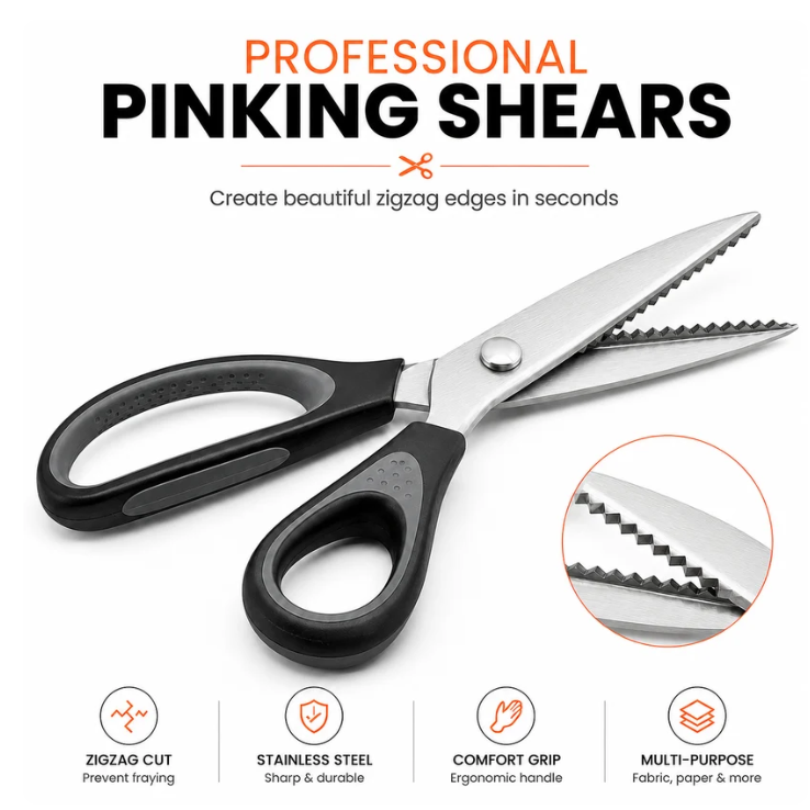 🥳2026 HOT SALE🥳💞50K+ SOLD! ✂️🧵 50% OFF! Serrated Sewing Scissors – zigzag blades stop fabric fraying. Ultra-sharp stainless steel cuts clean to the tip – perfect for quilting, sewing & crafts! 🪡✨