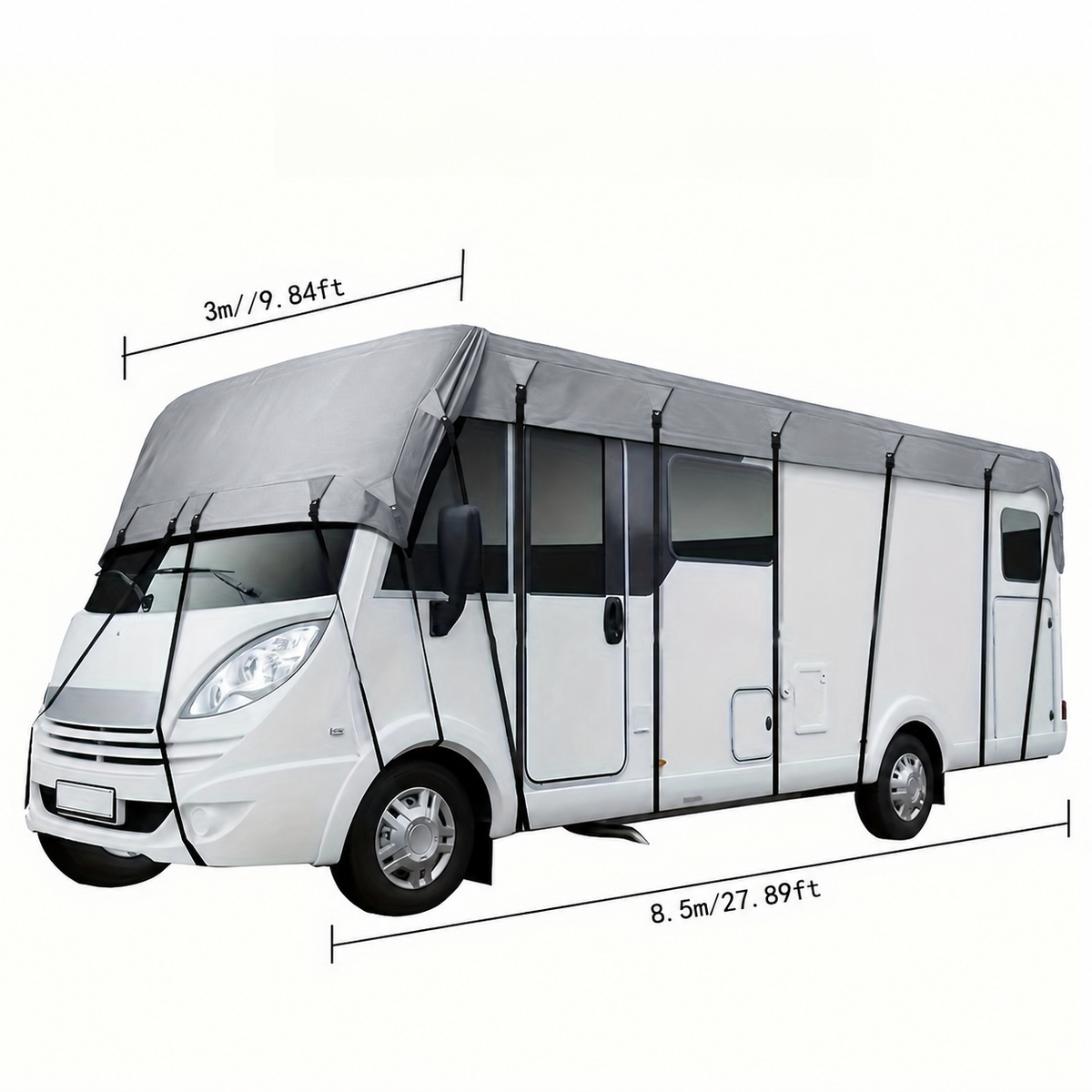 🎃LIMITED-TIME 50% OFF! 🚐Caravan & Motorhome Roof Cover – 210D Oxford with Secure Adjustable Straps
