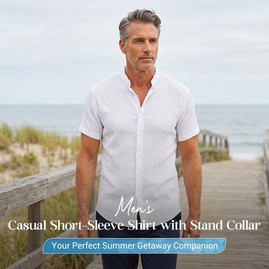 ✨2026 New Arrival 58% Off👕Men's Summer Stand Collar Short Sleeve Shirt