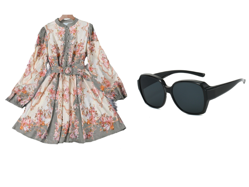 🌸 Timeless Elegance – Romantic Floral Print High Neck Mini Dress🌷