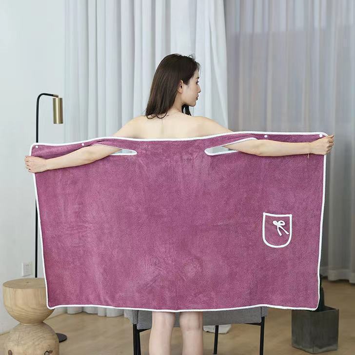 💥 50% OFF! ✨ Plus Size Women's Wearable Shower Skirt – Secure 2-Button Design, Super-Soft Coral Fleece & Quick-Dry Absorbent – Full Coverage That Stays Put, No Awkward Towel Drops 🚿