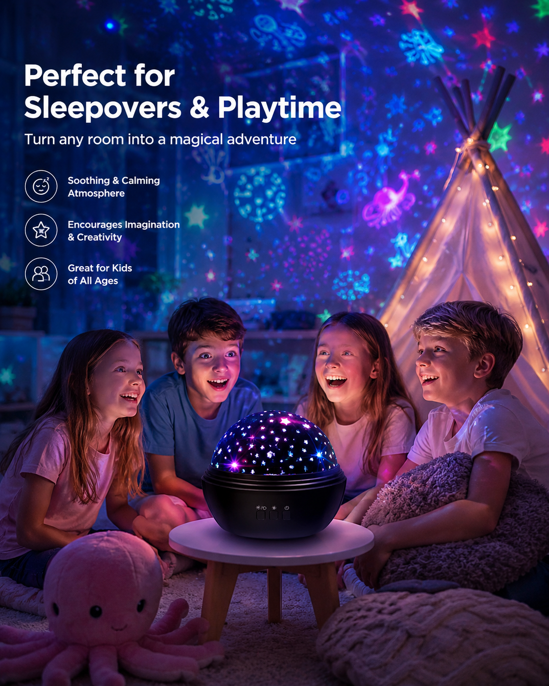 🌌 50% OFF NOW! ⭐ 2-in-1 Rotating Star Projector Night Light – Soothing starry projection, calming colors & rotating effect – Perfect for kids’ rooms & relaxation 🌙