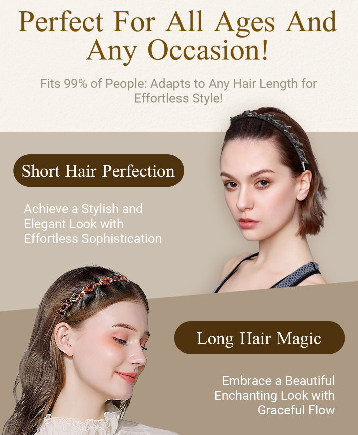 🌸 50% OFF! ✨ 2-in-1 Braided Hairband with Hair Clips – Non-Slip Toothed Headband with Multi-Clip Top Rail for Quick 30-Second Bangs Styling & Flyaway Control, Ultra-Flexible Break-Resistant Eco-Resin – for Women Girls Teens & Kids 🎀