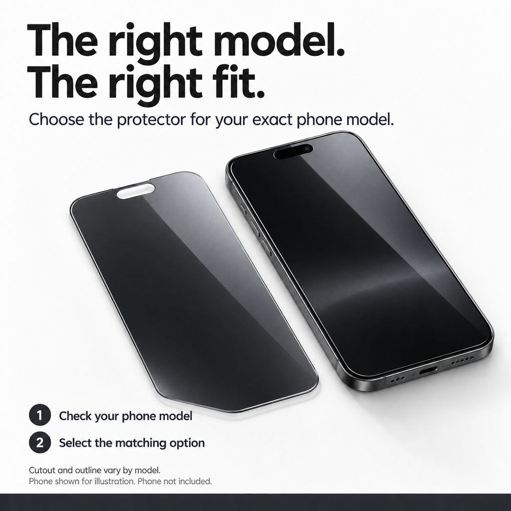 Black Shimmer Privacy Tempered Glass Screen Protector for iPhone