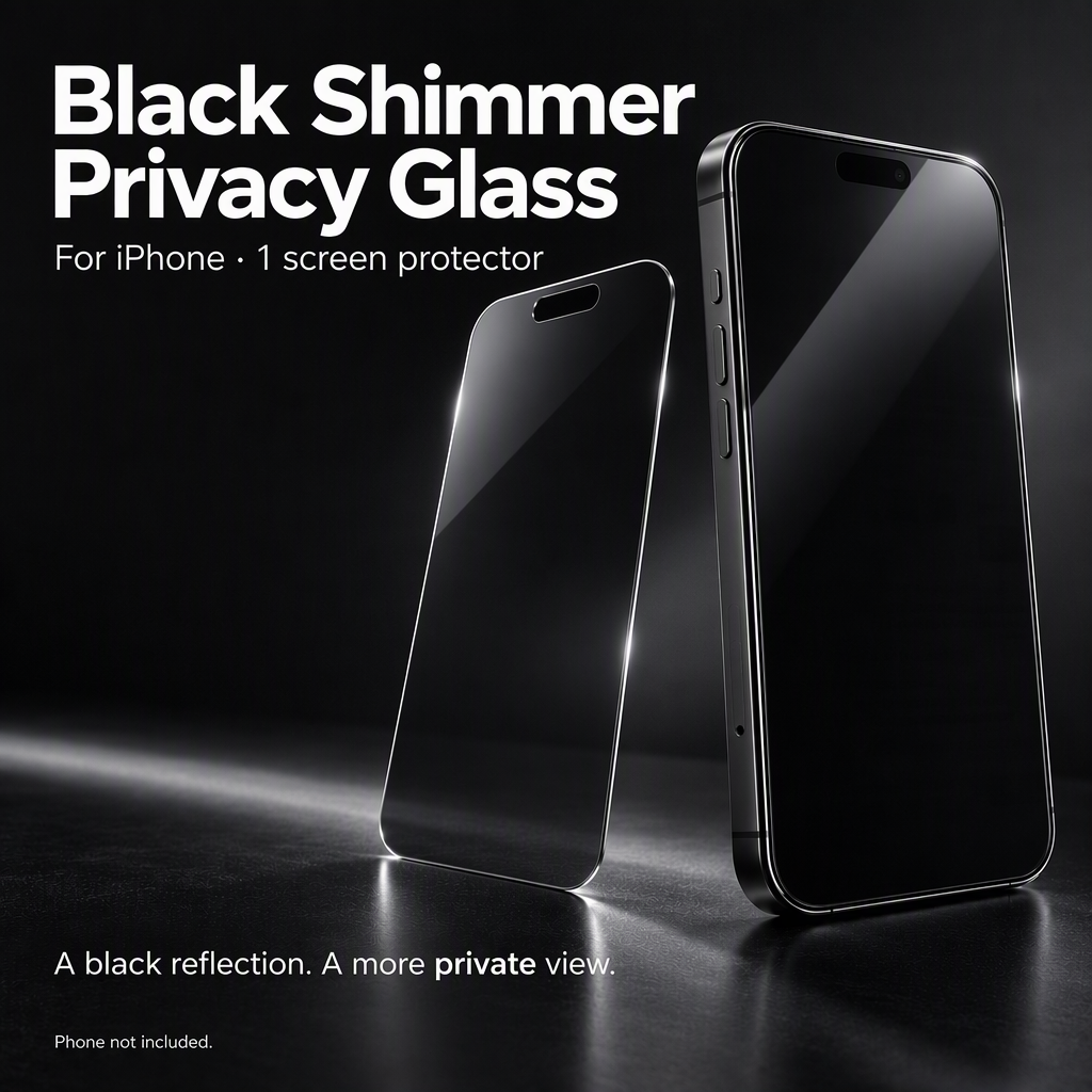 Black Shimmer Privacy Tempered Glass Screen Protector for iPhone