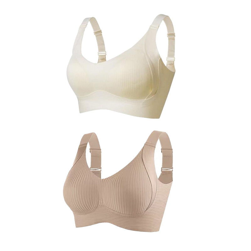 🎁HOT SALE!💕Subtle Striped Seamless Bra with W-Support – Comfort & Style!