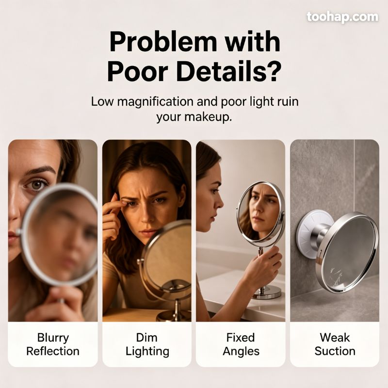 ⏳🔥LIMITED-TIME 50% OFF! ⏰💄10X Magnifying LED Makeup Mirror, Suction Mounted Illuminated Mirror For Skincare & Cosmetic Application💄