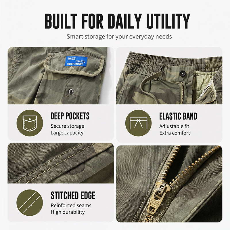 🩳 LIMITED-TIME 50% OFF! ✨ Men's Casual Relaxed Fit Cargo Shorts – Multi-Pockets, Breathable, Rugged 🌲