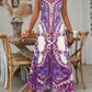 📢📢60% OFF !! ⏰Women’s Retro Print V-Neck Sleeveless Maxi Dress