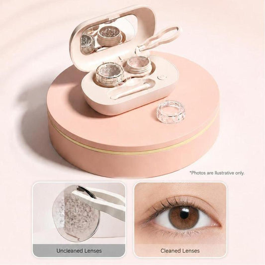 Magnetic Closure Pink Lens Travel Storage Box With Inner Vanity Mirror