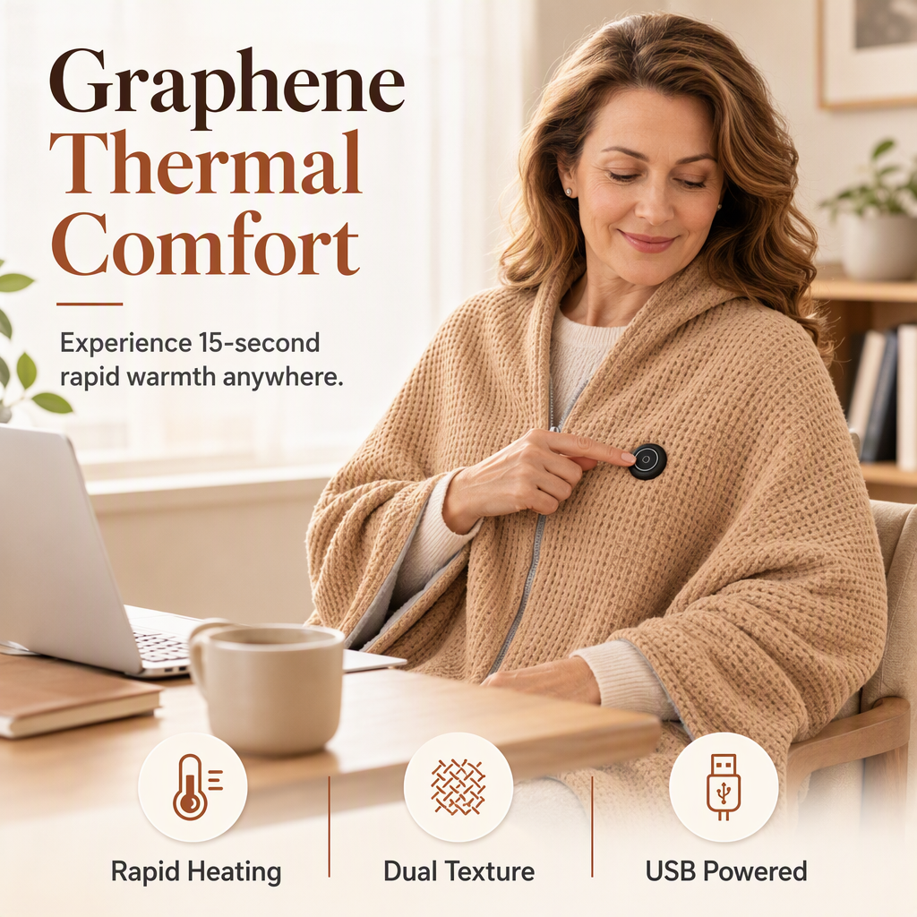🔥 Christmas Sale — 50% OFF! ❄️ Stay Warm All Winter — Portable Electric Heated Blanket Shawl
