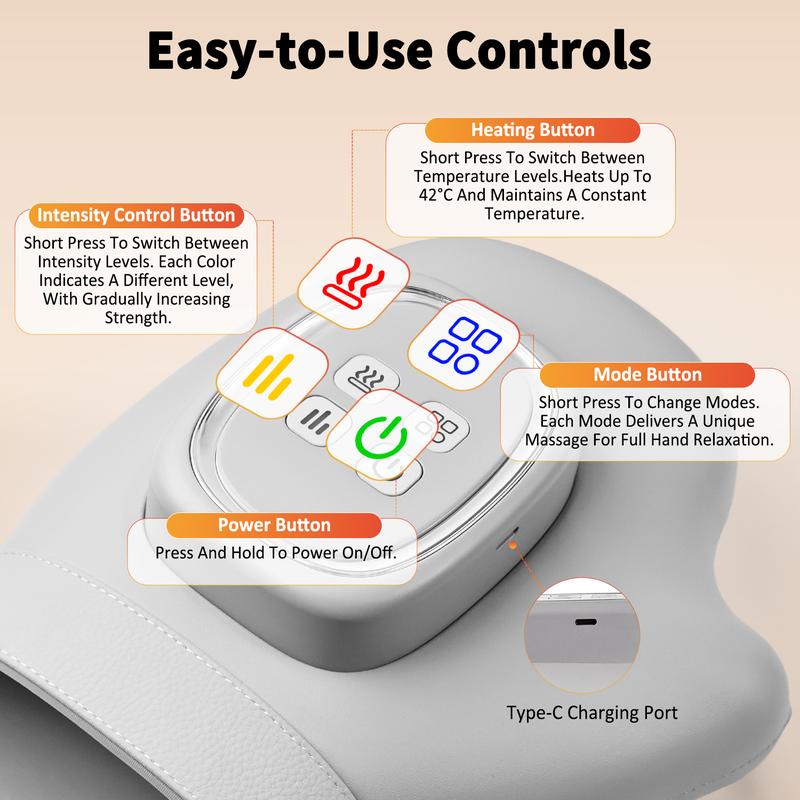 💆 Soothe Tired Hands & Wrists – Air Compression Massager with 3 Modes, 5 Intensities & Auto Timer. 50% Off