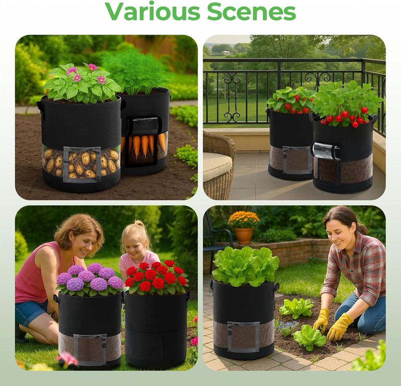 18/26/38L Large Capacity Potato Grow Planter PE Container Bag Pouch Tomato Vegetables Garden Outdoor