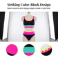⏳🔥50% OFF & Free Shipping🔥 ⏰Color Block Patchwork Nylon Sporty 3-Piece Bikini Set - High Waisted & Tummy Control Swimsuit👙🌈