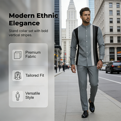 👔 50% OFF NOW! ✨ Men's Striped Shirt & Pants 2-Piece Set – Effortless Style, Comfortable Fit & Perfect for Casual Days 👖