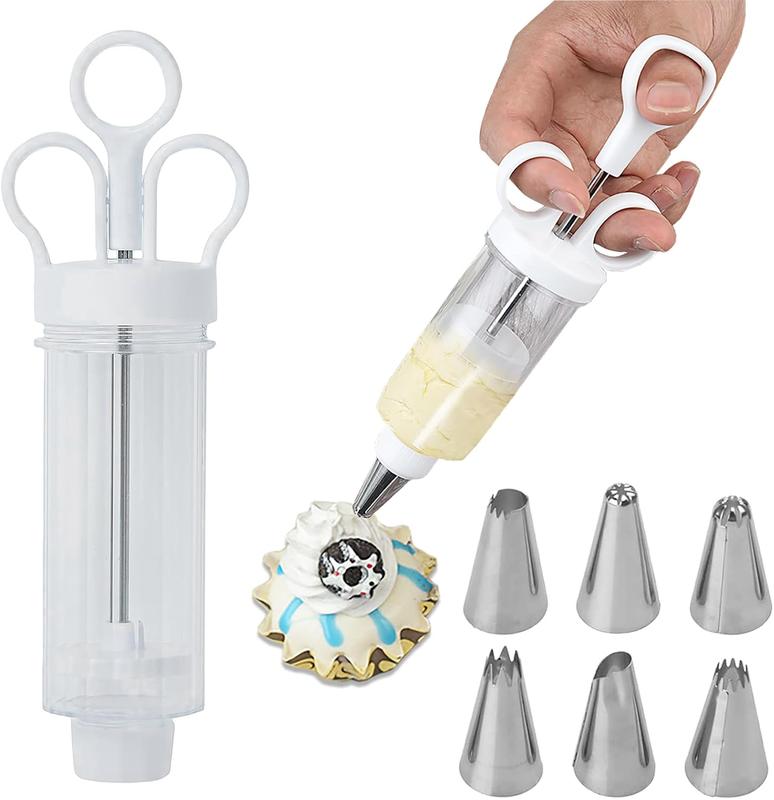 🎂 50% OFF! 🧁 Cake Decorating Gun Kit – 6 nozzles, stainless & easy to use ✨