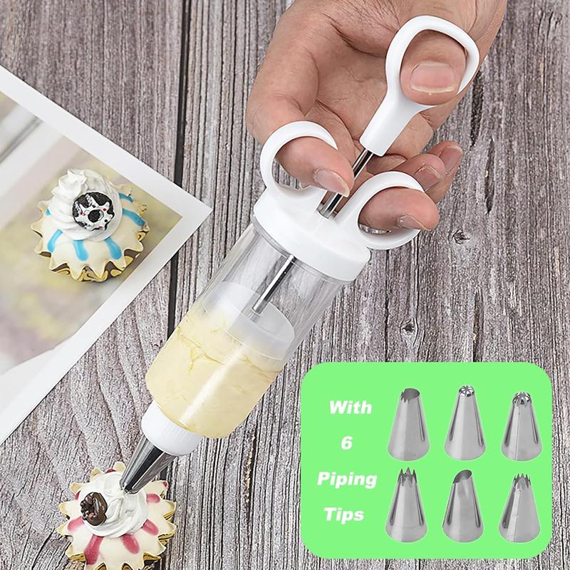 🎂 50% OFF! 🧁 Cake Decorating Gun Kit – 6 nozzles, stainless & easy to use ✨