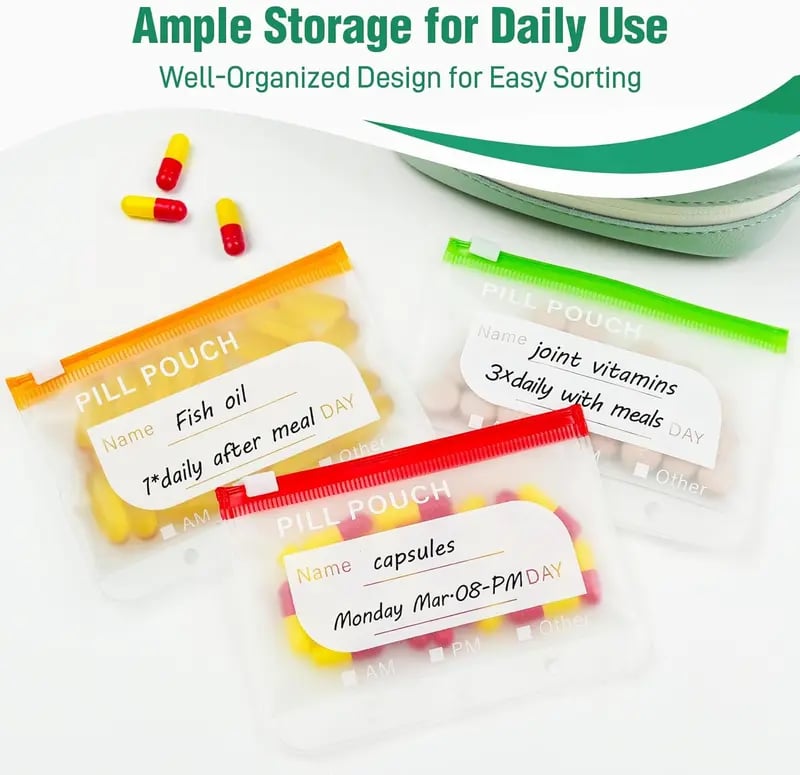 🥳2026 HOT SALE🥳💞50K+ SOLD!💊🧳 50% OFF! A8 Waterproof Pill Pouch Set – 14 colour‑coded pouches, waterproof & crush‑proof shell. Holds 7‑14 days of meds – perfect for travel & daily routines! 🗓️✨