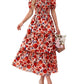 ⏰Summer Hot Sale 50% OFF💃Women's Floral Square Neck Puff Short Sleeve Smocked Tiered Dress