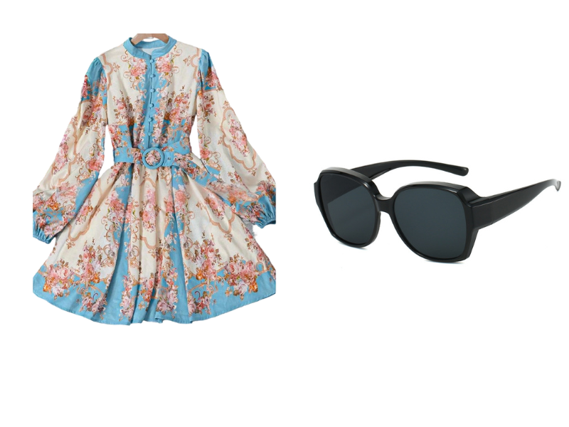 🌸 Timeless Elegance – Romantic Floral Print High Neck Mini Dress🌷