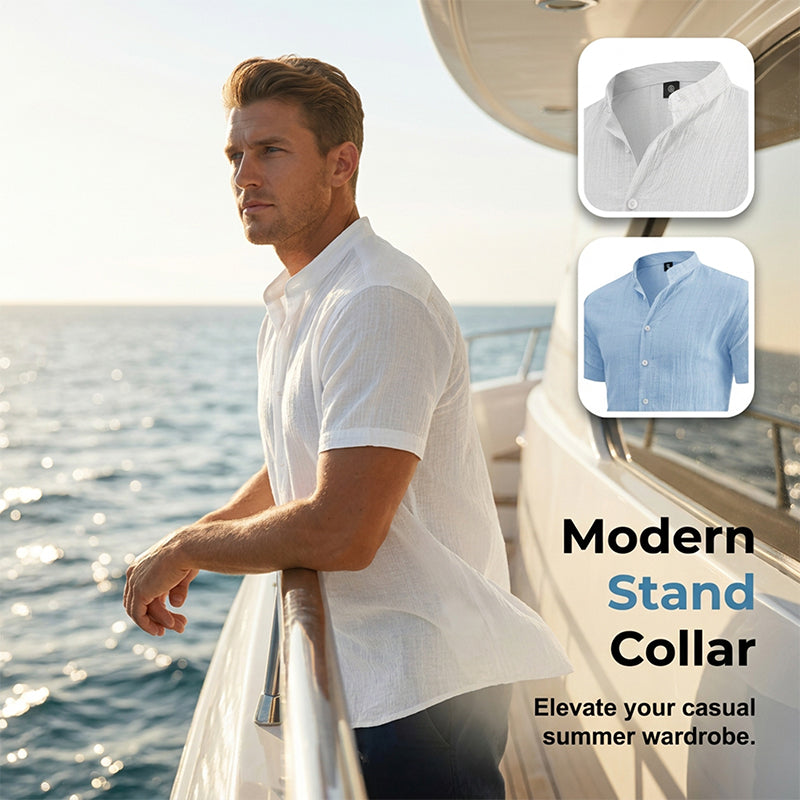 ✨2026 New Arrival 58% Off👕Men's Summer Stand Collar Short Sleeve Shirt