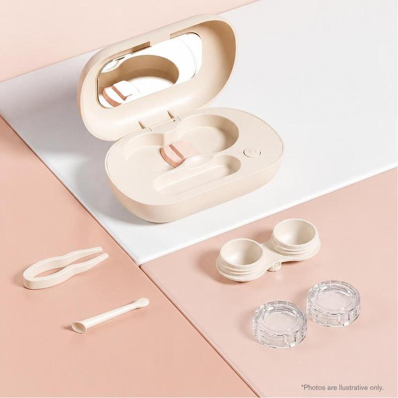 Magnetic Closure Pink Lens Travel Storage Box With Inner Vanity Mirror