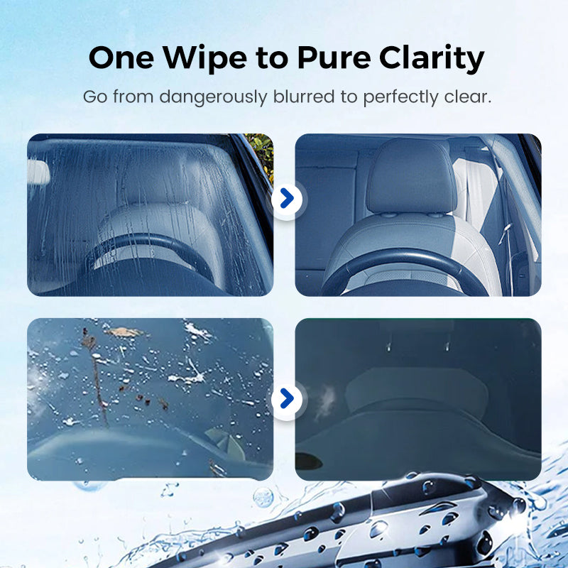 🚗 Auto Glass Oil Film Remover – Helps Remove Grease, Wax & Road Grime for Clearer Night & Rainy Driving 🌧️✨