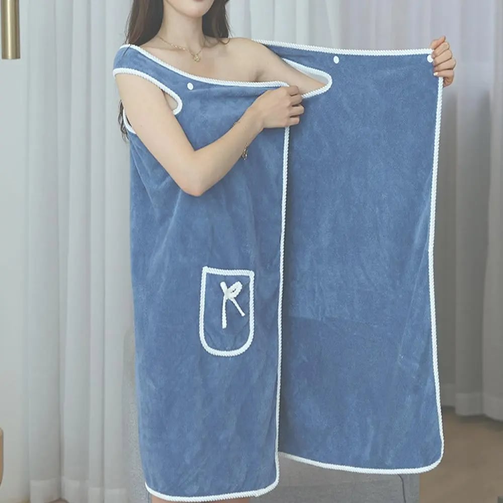 💥 50% OFF! ✨ Plus Size Women's Wearable Shower Skirt – Secure 2-Button Design, Super-Soft Coral Fleece & Quick-Dry Absorbent – Full Coverage That Stays Put, No Awkward Towel Drops 🚿