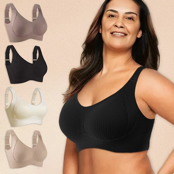 🎁HOT SALE!💕Subtle Striped Seamless Bra with W-Support – Comfort & Style!