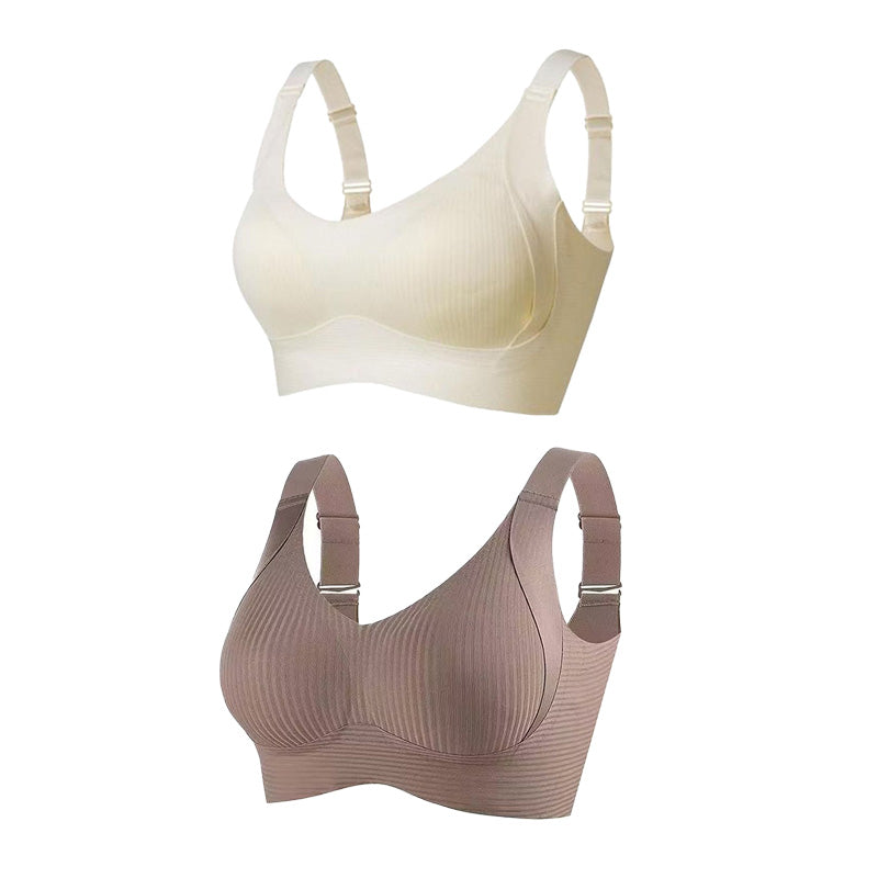 🎁2026 HOT SALE!🎁Huge discount 🔥 💕 Subtle Striped Seamless Bra with W-Support – Comfort & Style!