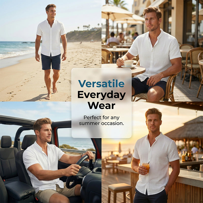 ✨2026 New Arrival 58% Off👕Men's Summer Stand Collar Short Sleeve Shirt