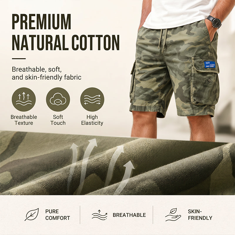 🩳 LIMITED-TIME 50% OFF! ✨ Men's Casual Relaxed Fit Cargo Shorts – Multi-Pockets, Breathable, Rugged 🌲