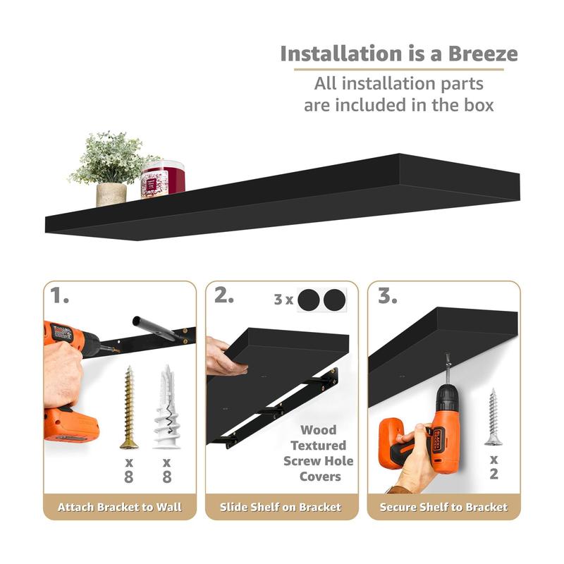 🪵Sorbus Floating Shelves for Wall, 3 Pack ExtraLong Shelving