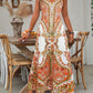 📢📢60% OFF !! ⏰Women’s Retro Print V-Neck Sleeveless Maxi Dress