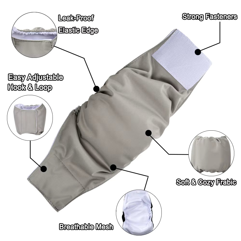 🐾   🐶Washable Pet Diapers for Female Male Dogs, Reusable Doggy Diapers