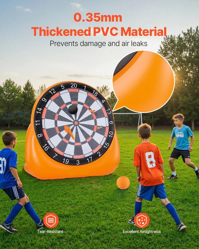 🎯⚽️Inflatable soccer dartboard, giant soccer dartboard, comes with 2 soccer balls and air pump, can be set up in 3 minutes, ideal for large garden games.