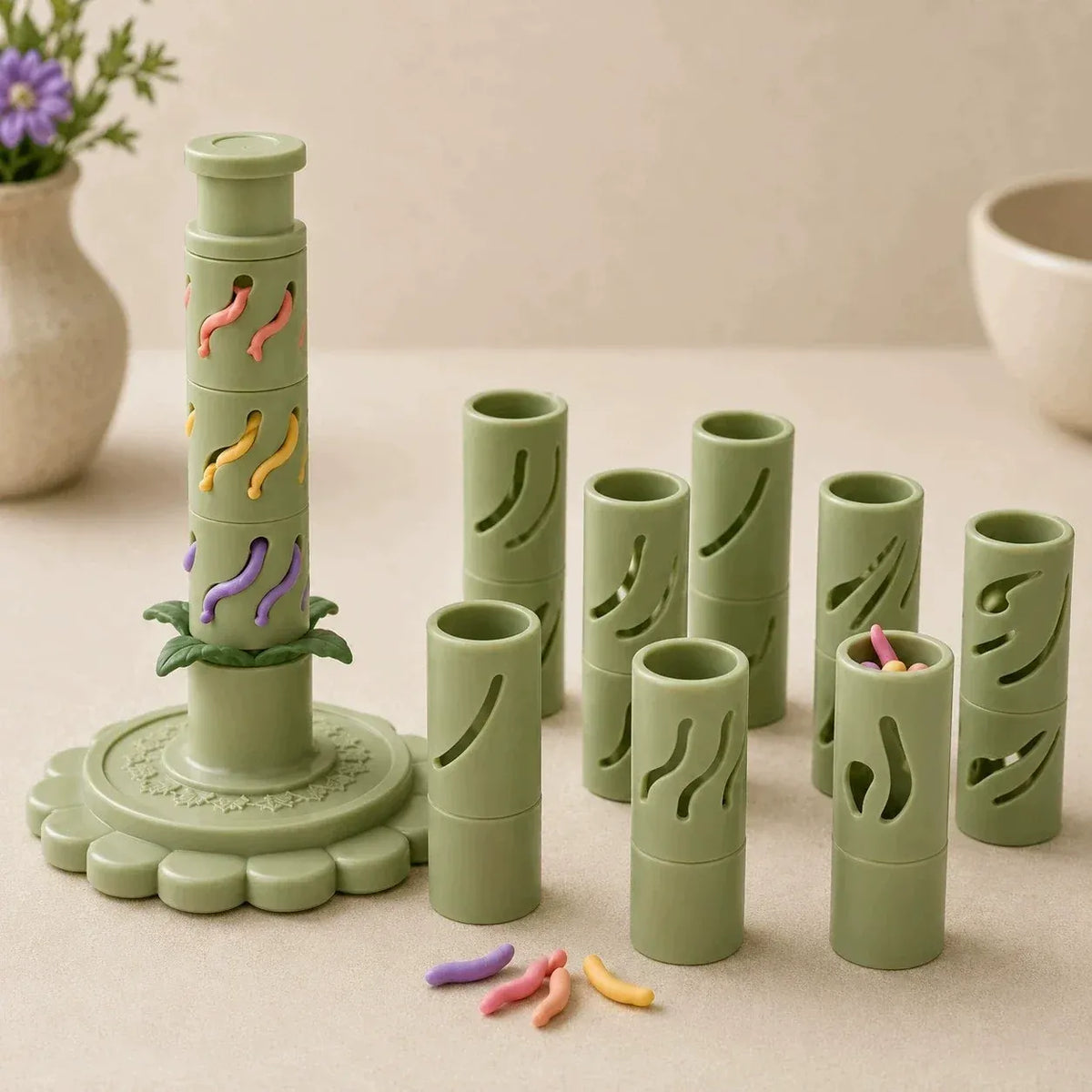 ⏳50% OFF – 🌸 Beginner-Friendly Clay Bloom Maker Set | Reusable 3D-Printed Flower Shaping Tool with Interchangeable Sleeves & 24-Color Modeling Clay Included ✨