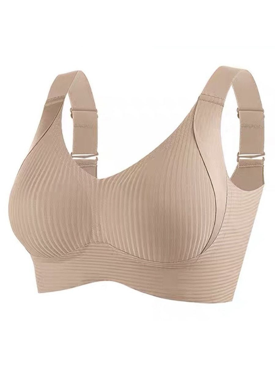 🎁HOT SALE!💕Subtle Striped Seamless Bra with W-Support – Comfort & Style!