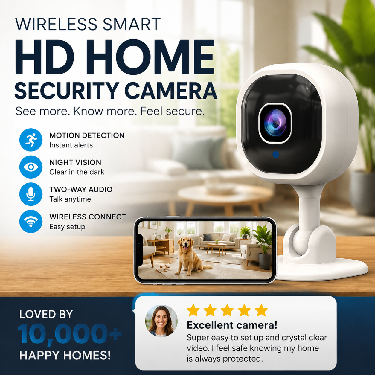 🔥50% Off Hot Sale🚀Wireless Smart HD Home Security Camera ✨