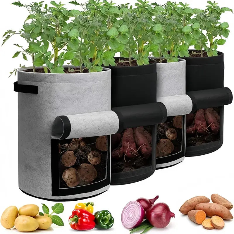 18/26/38L Large Capacity Potato Grow Planter PE Container Bag Pouch Tomato Vegetables Garden Outdoor