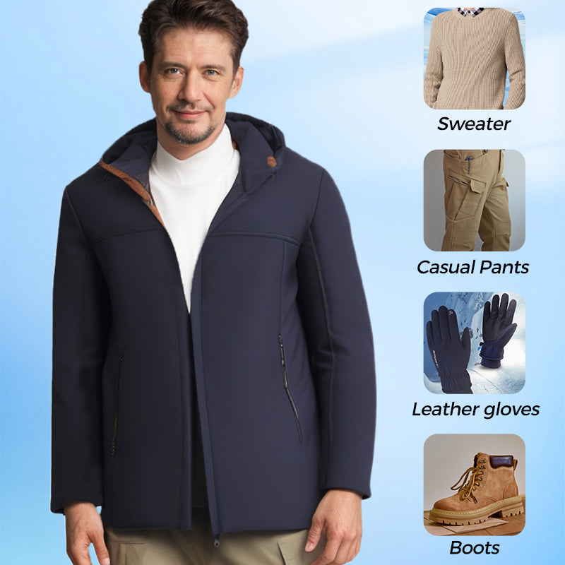 🔥Warm Gift🔥Men’s Thermal Thick Hooded Parka Coat
