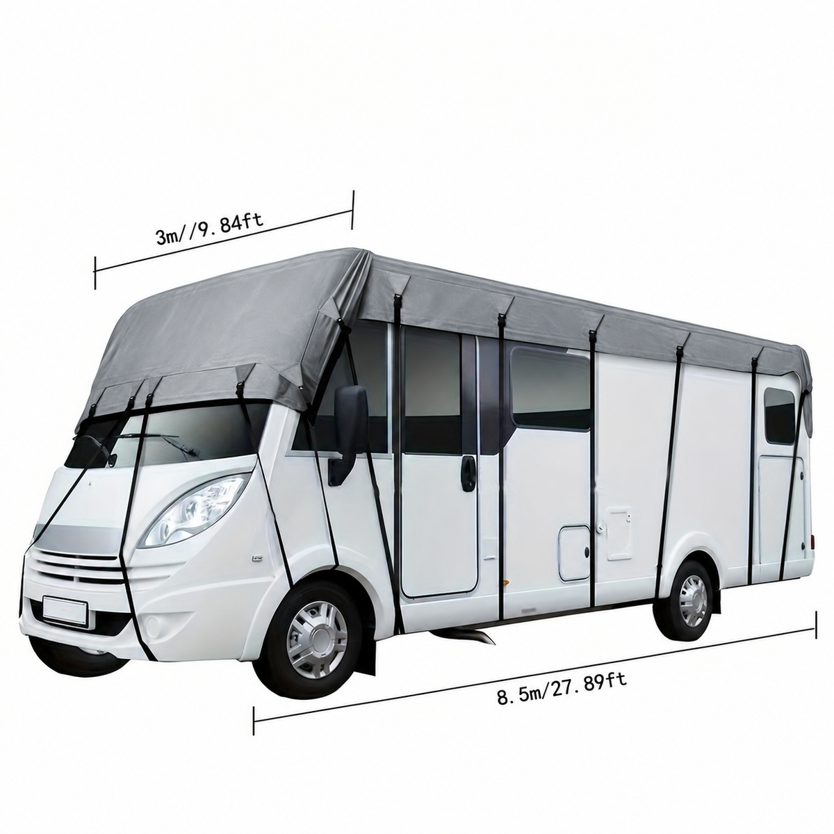🎃LIMITED-TIME 50% OFF! 🚐Caravan & Motorhome Roof Cover – 210D Oxford with Secure Adjustable Straps