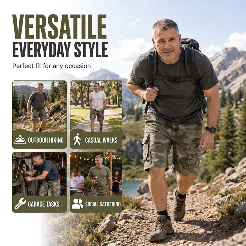 🩳 LIMITED-TIME 50% OFF! ✨ Men's Casual Relaxed Fit Cargo Shorts – Multi-Pockets, Breathable, Rugged 🌲