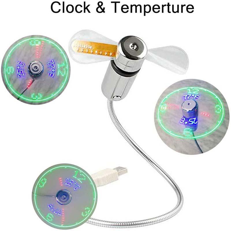 🔥2026 Hot Sale 50% OFF🔥USB Fan with LED Clock Lighting