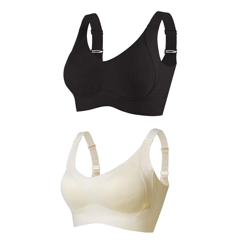 🎁2026 HOT SALE!🎁Huge discount 🔥 💕 Subtle Striped Seamless Bra with W-Support – Comfort & Style!