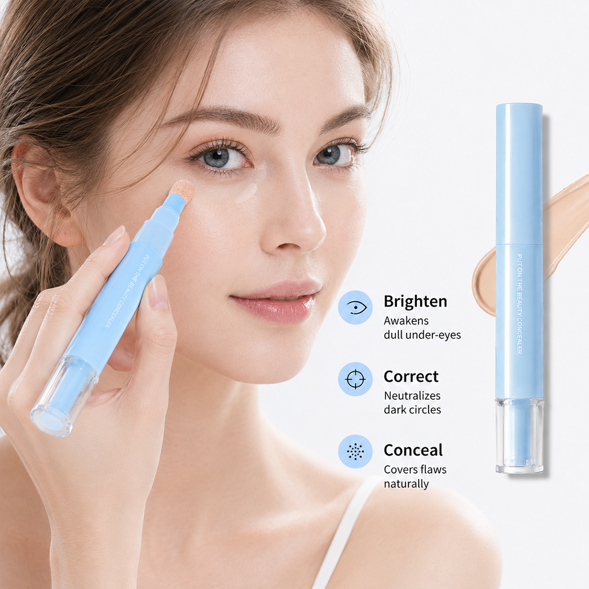 🔥Buy 1 Get 1 Free! 💄Multipurpose Hydrating Liquid Concealer Pen – Conceal, Hydrate & Touch Up On the Go, Two Pens to Keep & Share ✨