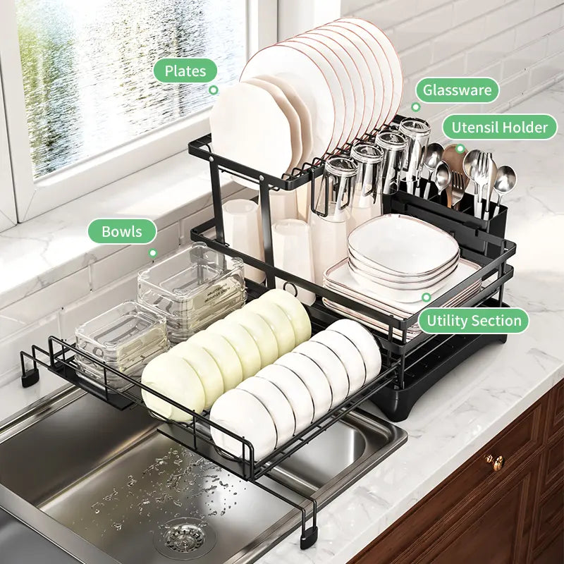 📢📢50% OFF !! ⏰Foldable Over Sink Dish Drying Rack
