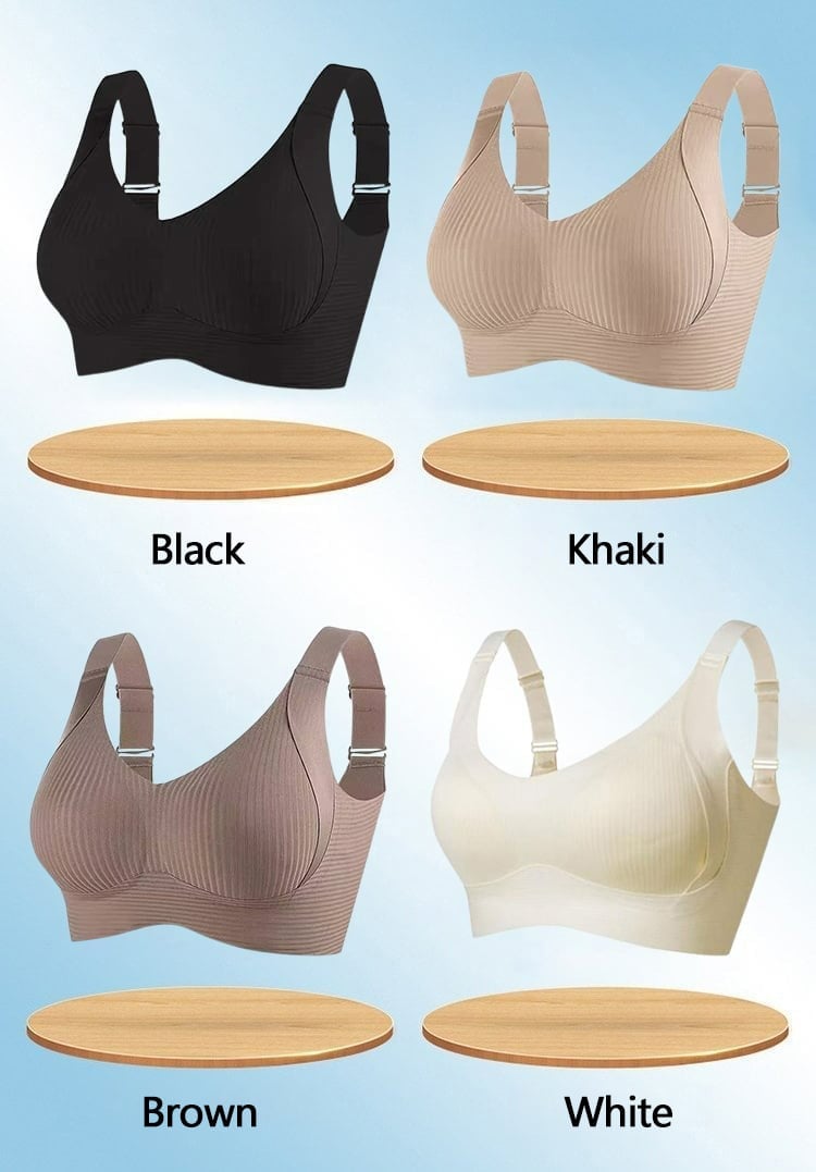 🎁2026 HOT SALE!🎁Huge discount 🔥 💕 Subtle Striped Seamless Bra with W-Support – Comfort & Style!